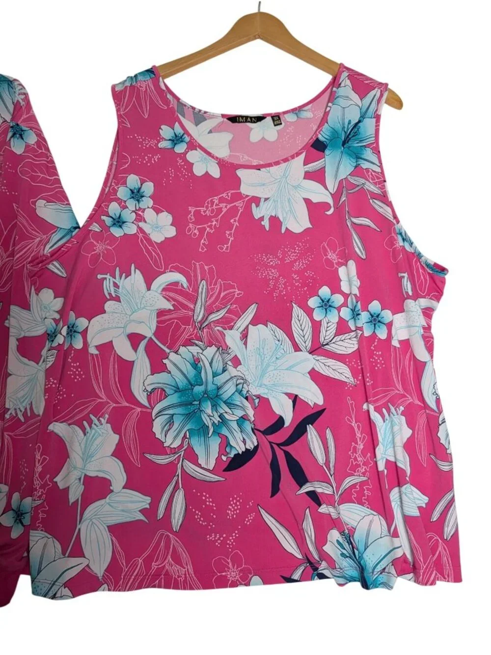IMAN Womens Pink Floral Bomber Jacket & Matching Tank Top Set 3X Cruise wear
